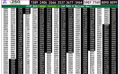 Rajshree 50 som weekly lottery 7.30pm result 2 June 2025