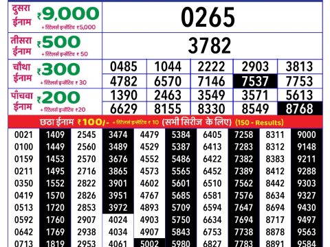 Rajshree Lottery Result Today