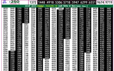 Rajshree 50 Som Weekly Lottery 7:30pm Result 15 September 2025