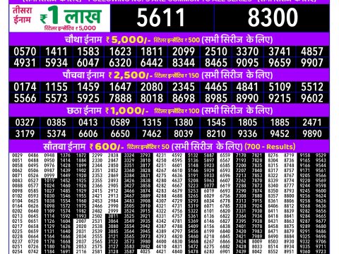 Rajshree Diwali Special Lottery Result Today 30.10.2025 Rajshree Lottery Result Today