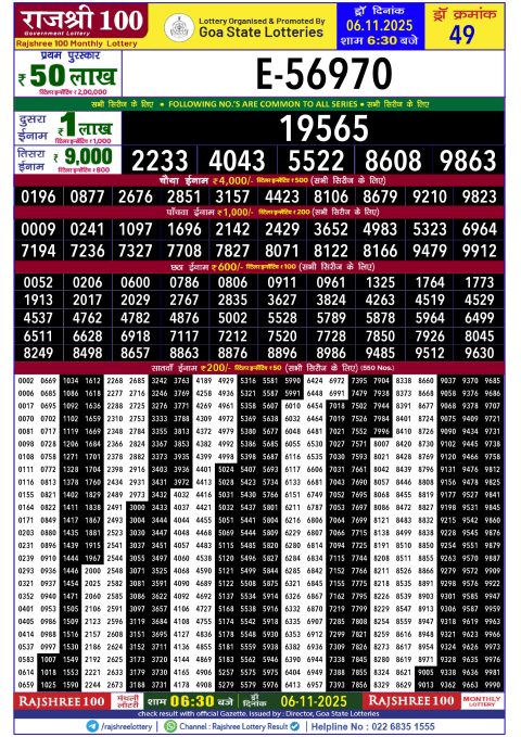 Rajshree Lottery Result Today