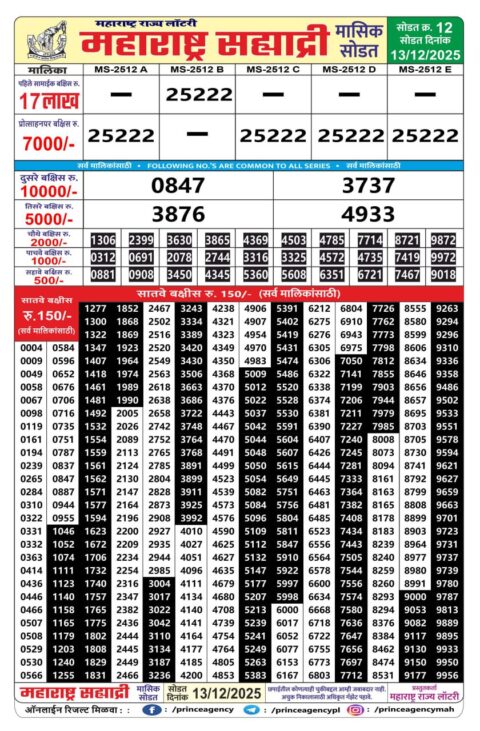 Rajshree Lottery Result Today