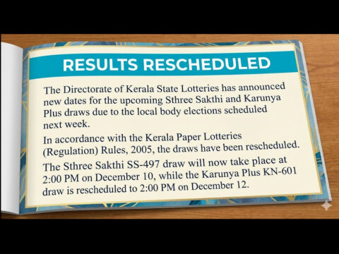 Sthree Sakthi SS497 Kerala Lottery Result Today 3PM Sthree Sakthi SS497 Kerala Lottery Result