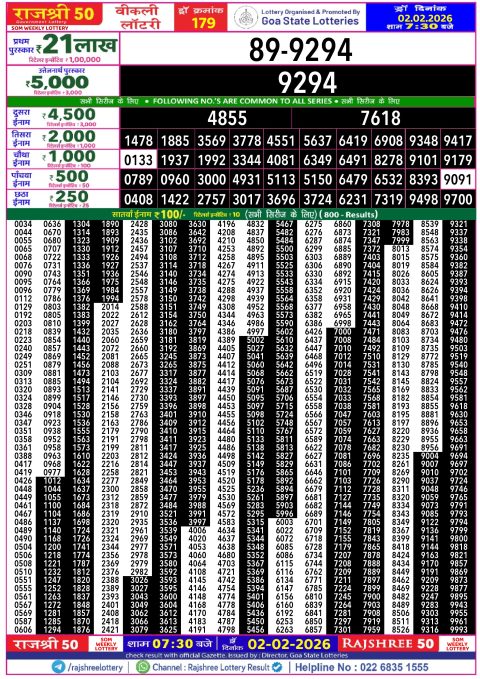 Rajshree Lottery Result Today