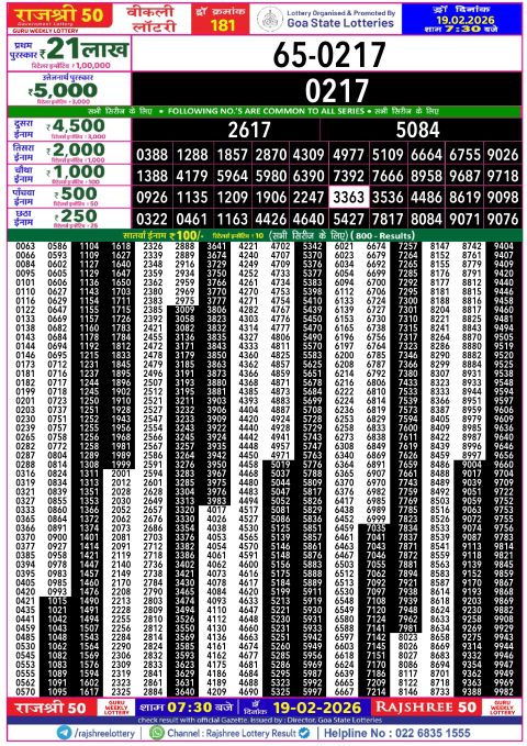 Rajshree Lottery Result Today