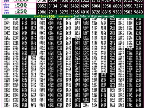 Rajshree Lottery Result Today