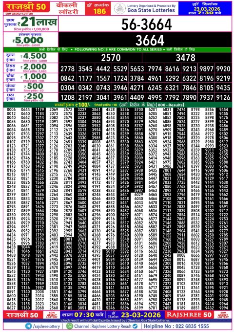 Rajshree Lottery Result Today