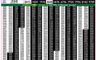 Rajshree 50 Som Weekly Lottery 7:30pm Result 09 March 2026