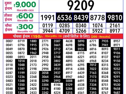 Rajshree Lottery Result Today
