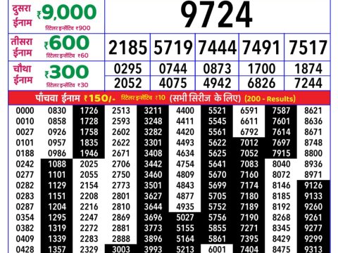 Rajshree Lily Weekly Lottery 4pm result 13 May 2026 Rajshree Lottery Result Today