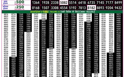 Rajshree 50 Ravi Weekly Lottery 7:30pm Result 07 June 2026