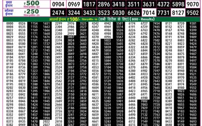 Rajshree 50 Som Weekly Lottery 7:30pm Result 08 June 2026