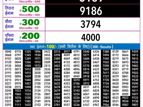 Rajshree Night Som Weekly Lottery 9pm Result 08 June 2026 Rajshree Lottery Result Today