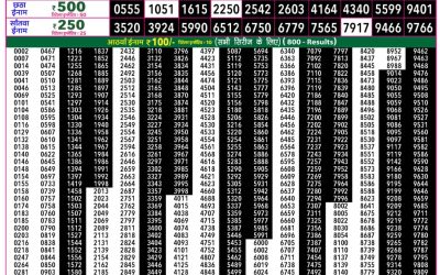 Rajshree 50 Som Weekly Lottery 7:30pm Result 29 June 2026