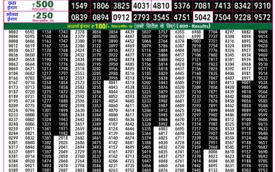 Rajshree 50 Som Weekly Lottery 7:30pm Result 13 July 2026