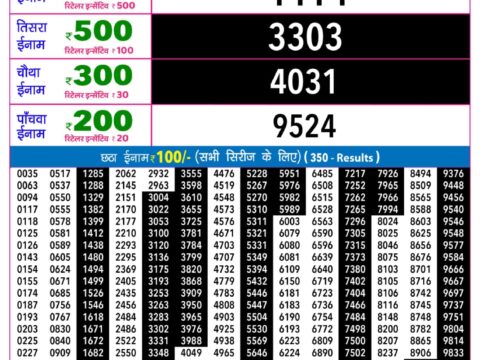 Rajshree Night Shukra Weekly Lottery 9pm Result 31 July 2026 Rajshree Lottery Result Today