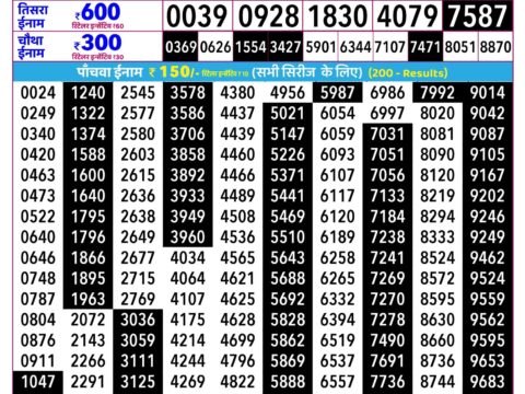 Rajshree Shani Weekly Lottery 2.25pm Result 22 August 2026 Rajshree Lottery Result Today
