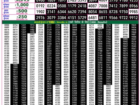Rajshree 50 Som Weekly Lottery 7:30pm Result 10 August 2026 Rajshree Lottery Result Today