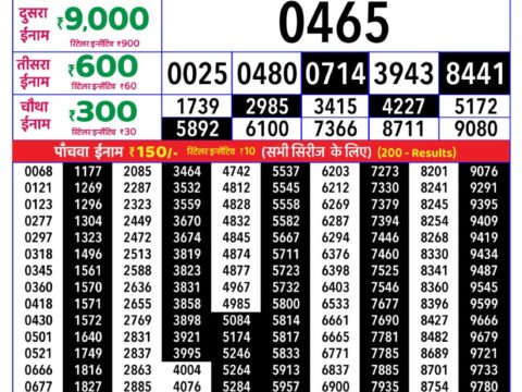 Rajshree Tuesday Weekly Lottery 8pm Result 18 August 2026 Rajshree Lottery Result Today